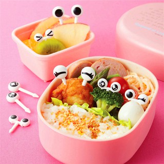10pcs Cute Eyes Design Food Fruit Picks Forks Lunch Box Accessory Decor Tool