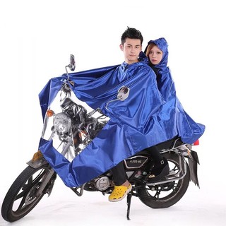 Best Quality Waterproof PVC Motorcycle Raincoat Double Head with Hood and Pouch Outdoor Adult Riding