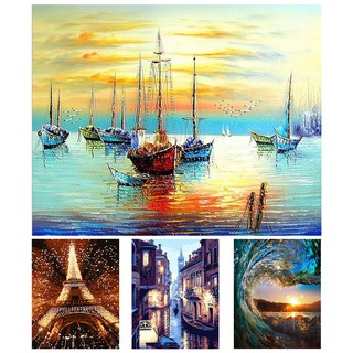 Frameless DIY Digital Oil Painting Paint by Numbers Canvas Brushes Kits for Wall Art Picture Artwork (1)