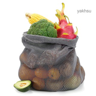 cfsn.Cotton Fruit Net Bag Eco-friendly Supermarket Shopping Mesh Drawstring Pouch (3)