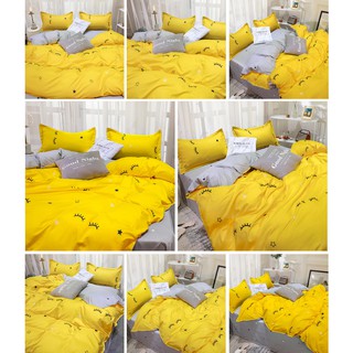 Beddings Single/ Queen/ King 4 in 1 Bedsheet High Quality Polyester Bedding Set Duvet Cover Home Decor (7)