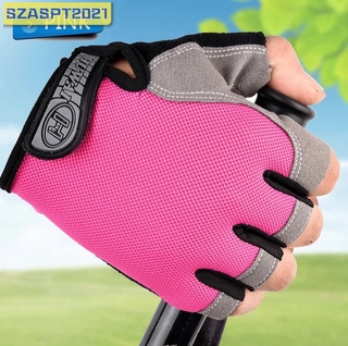 【COD & Ready Stock】Cycling Breathable Mesh Sweat-absorbent Sports Glove Anti-Slip Half Finger Gloves