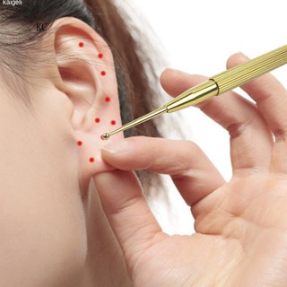 ❦_Brass Ear Pressure Acupuncture Point Massage Probe Auricular Detection Pen Stick