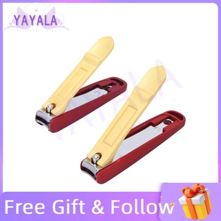 Yayala Nail Clippers Stainless Steel Flat‑End Fingernail Toenail Cutter with File