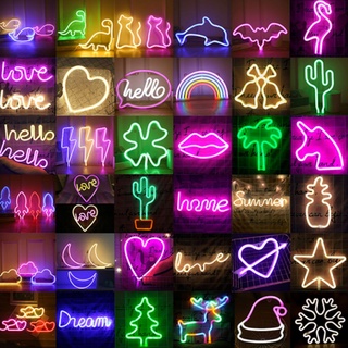 90# LED Neon Night Light Sign Wall Hanging Neon Light Room Home Bedroom Party Bar Wedding Decoration