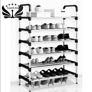 box▩▫◄6 Layer shoe rack Organize Tier Colored stainless steel Stackable Shoes Organizer Storage Stan