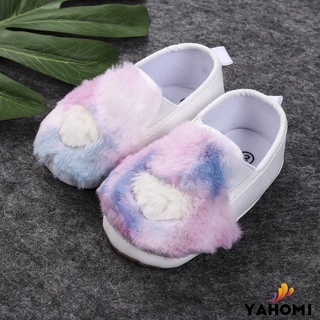 ❀Yaho❀Infant Baby First Walking Shoes Non-Slip Soft Sole Heart Pattern Plush Crib Shoes
