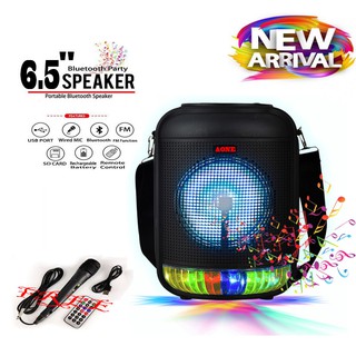 A-One 6.5" LED Party Speaker with BT/USB/Micro SD/FM Free With Mic & Remote & Charge Cable A-1278BT