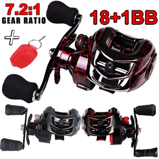 18+1BB Baitcaster Reel Low Profile Magnetic Brakes Casting Fishing Reel for Outdoor Travel Fishing