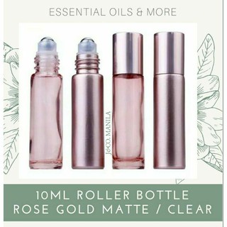 10ml ROSE GOLD Empty Roller Bottle Clear / Matte for Essential Oil & Perfume