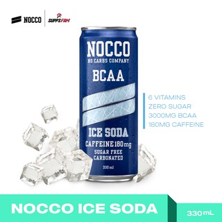NOCCO BCAA Energy Drink - Ice Soda 330ml | Amino Acids for Muscle Recovery | No Carbs Company Carbon