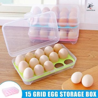 FabulousFlat 15 Grids Portable Egg Storage Box Egg Fresh Box Refrigerator Tray Container Double