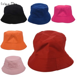 Ready stock ！6 Colors Unisex Cotton Summer Bucket Hat Sun Cap