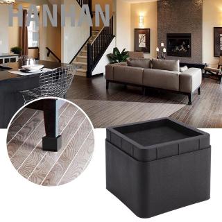 4PCS Durable Stackable Bed Risers Black Square Moisture-proof Insect-proof Furniture Legs (1)