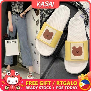 KASAI Thick House Slippers Women Couple Home Non slip Wear Resistant Sandals Indoor Bath Slipper