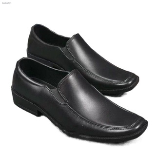 Preferred☃Black shoes for men rubber formal shoes COD#6085