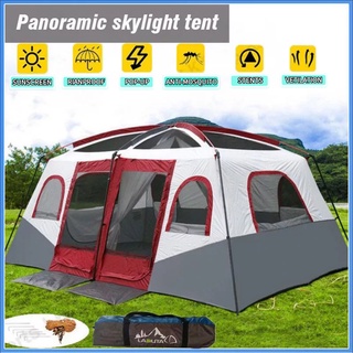 《Ready stock》Big Outdoor Tent, Big Family Tent 8/10/12 People Waterproof Tent Anti UV Tent Marqusner