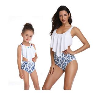 【Hot sale】Family Matching Outfit Swimwear Mother Daughter Floral Swimsuit Women Tankini Kids Girls S