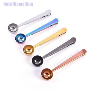 nmt 1PC Two-in-one Stainless Steel Coffee Spoon Sealing Clip Accessories Recipient