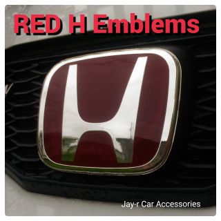 Honda Red H Emblems (Front and Rear) (1)