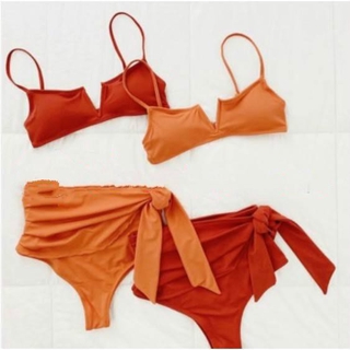 Xiuer High Waist Bikini Two Piece Bikini ，V Collar Twopiece Swimsuit ，Women Swimwear， Highwaist Two Piece