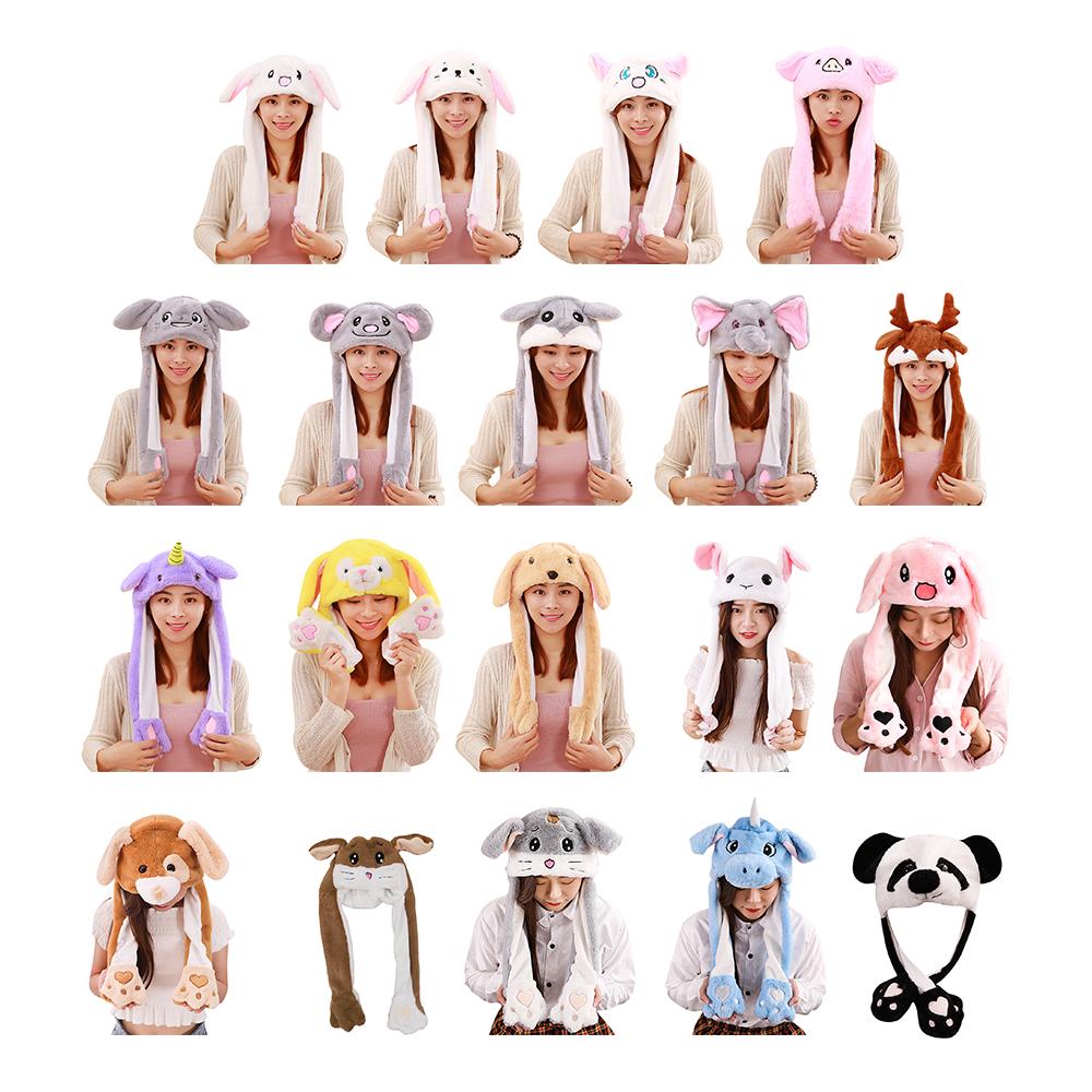 Moved Bunny Rabbit Ears Hat Airbag Cap Vibrating Cute Balloon Hat