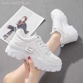 ready stock■♂Daddy Shoes Female Ins Trend Spring 2021 New Korean version of all-match casual sports shoes, thick-soled white shoes, women s board shoes