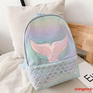 ORT-Girls Casual Bling Mermaid Backpack, Teenage Shiny Multipurpose Printed School Bag (7)