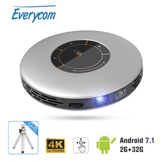 ✕ↂ♚Everycom mini DLP Projector 4K Android Pocket Portable Micro WIFI Bluetooth FHD Projector for Hom
