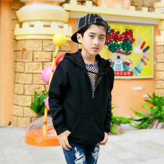 Plain hoodie jacket for kid with zipper and hoodie UNISEX (5)