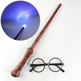 New Light Electronic Toys Harry Potter Magic Wand Glasses Glowing Sound Wand Kids Cosplay Halloween Props Gifts
