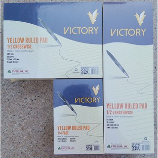 【Victory】Yellow Pad Ruled[1/2Crosswise/Lengthwise, 1/4Page][10pads]