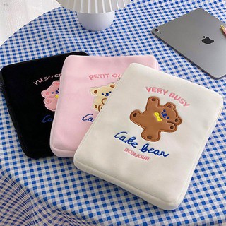 ✙✻Cute Bear Tablet Bag 10.2" 10.5" 11" Ipad Sleeve Bag Girls Cartoon Laptop Pouch Case