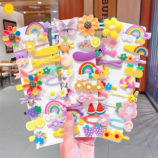 Fashion Cute Fruit Cartoon Baby Kids Hair Clips Rainbow Princess Hairpin Hair Accessories Headdress Gift