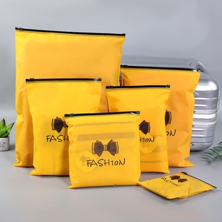 Yellow Frosted Storage Bag Waterproof Zipper Butterfly Pattern Storage Bags(with air holes)