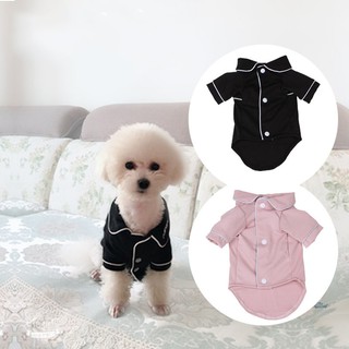 Pet Dogs Fashion Solid Color French Style Pajamas Clothes (1)