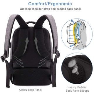 travel bag☄♦Lekesky baby bag mother laptop USB interface backpack large capacity (7)