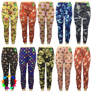 Women's Leggings Printed Long Free Size For Adult Cotton Spandex