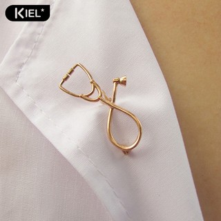 KIEL ✿Creative Medical Stethoscope Rhinestone Brooch Pin Clothes Collar Jewelry