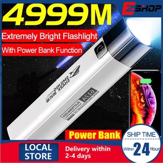 Multifunctional Mini Portable Flashlight Super Bright USB Rechargable Torch with Power Bank