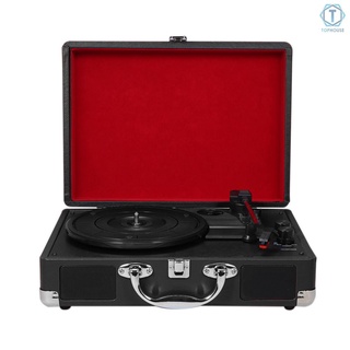 vinyl records☈■❏¶ Turntable With Speakers Vintage BT Phonograph Record Player Stereo Sound Black EU