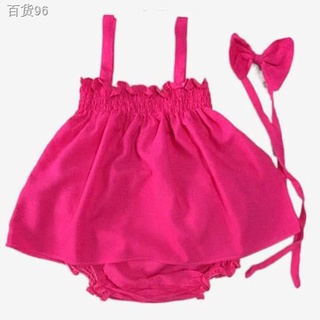 Preferred*mga kalakal sa stock*☒3 Piece Romper TOP AND PANTY with head tie NOT A DRESS (4-10 mo
