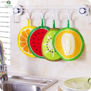 【❥❥】 Bathroom Microfiber Absorbent Dishcloths Quick-drying Fruit Hanging Towels 【PUURE】