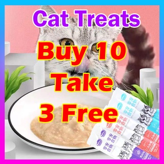 【Buy 10 FREE 3】Cat Strip 15g/Support Cat Wet Food Cat Kitten Adult Cat Liquid Nutrition Cream Fresh