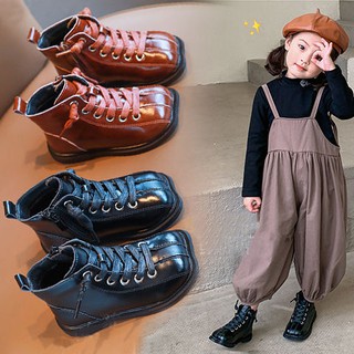 Bobora Girl\'s Fashion Versatile Non-slip Plus Pile Warm Warm Middle Boots For 1-7Y