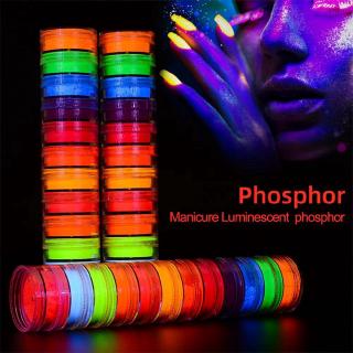 12pcs Neon Phosphor Powder set 12 Colors Dust Luminous Pigment Fluorescent Powder
