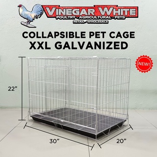 Heavy Duty Pet Cage Collapsible Dog Cat Rabbit Puppy Folding Crate Medium Large XL XXL Poop Tray