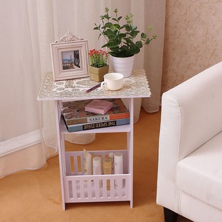 Modern double layer stylish Mini sofa side table Square bedroom furniture coffee table bedside table
