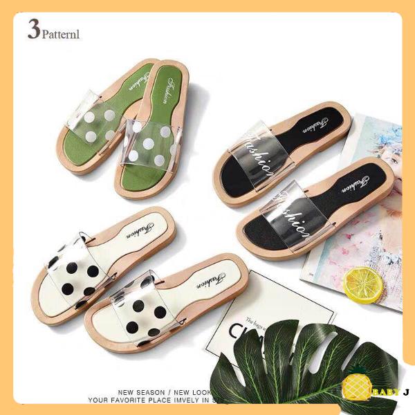 Baby J. Ladies Summer Polka Dots Transparent Korean Sandals