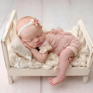 ◑Posing Wood Bed For Newborn Photography Props Photo Flokati Shoot Studio Accessories Baby Fotografi